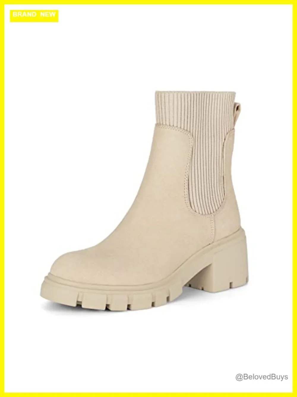 Women's Chelsea Boots Slip on Platform Ankle Boots Lug Sole